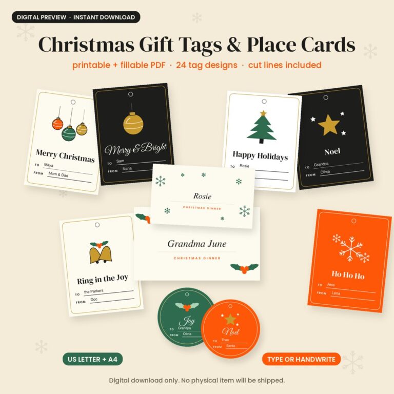 Christmas Gift Tags & Place Cards